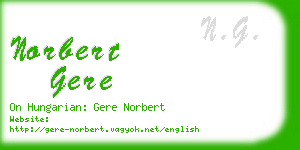 norbert gere business card
